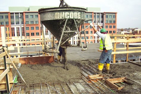 Pouring Concrete Using Buckets